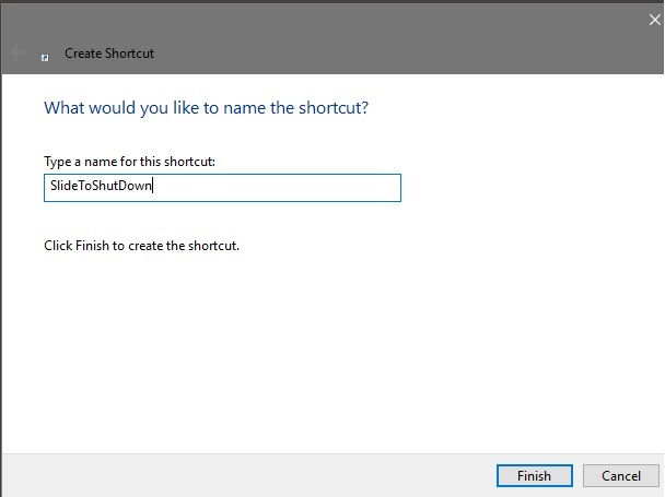 Cách tạo Slide to Shutdown trên Windows 10